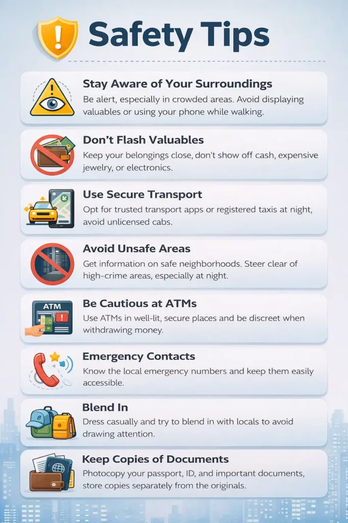 Infographic of safety tips